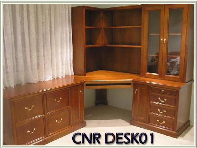 timber corner desk with hutch