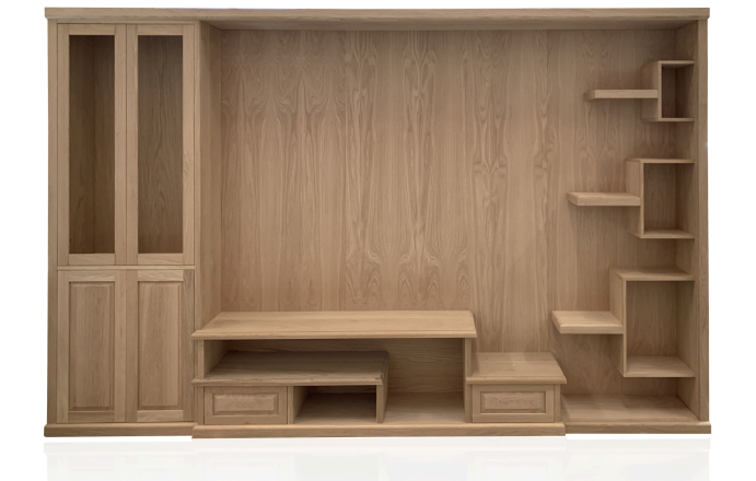 American Oak Wall Unit - Custom Timber Furniture - Golden Wood Furniture